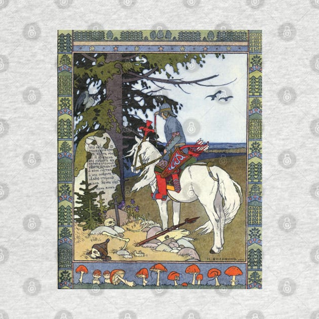 Prince Ivan, The Firebird and the Gray Wolf - Ivan Bilibin by forgottenbeauty